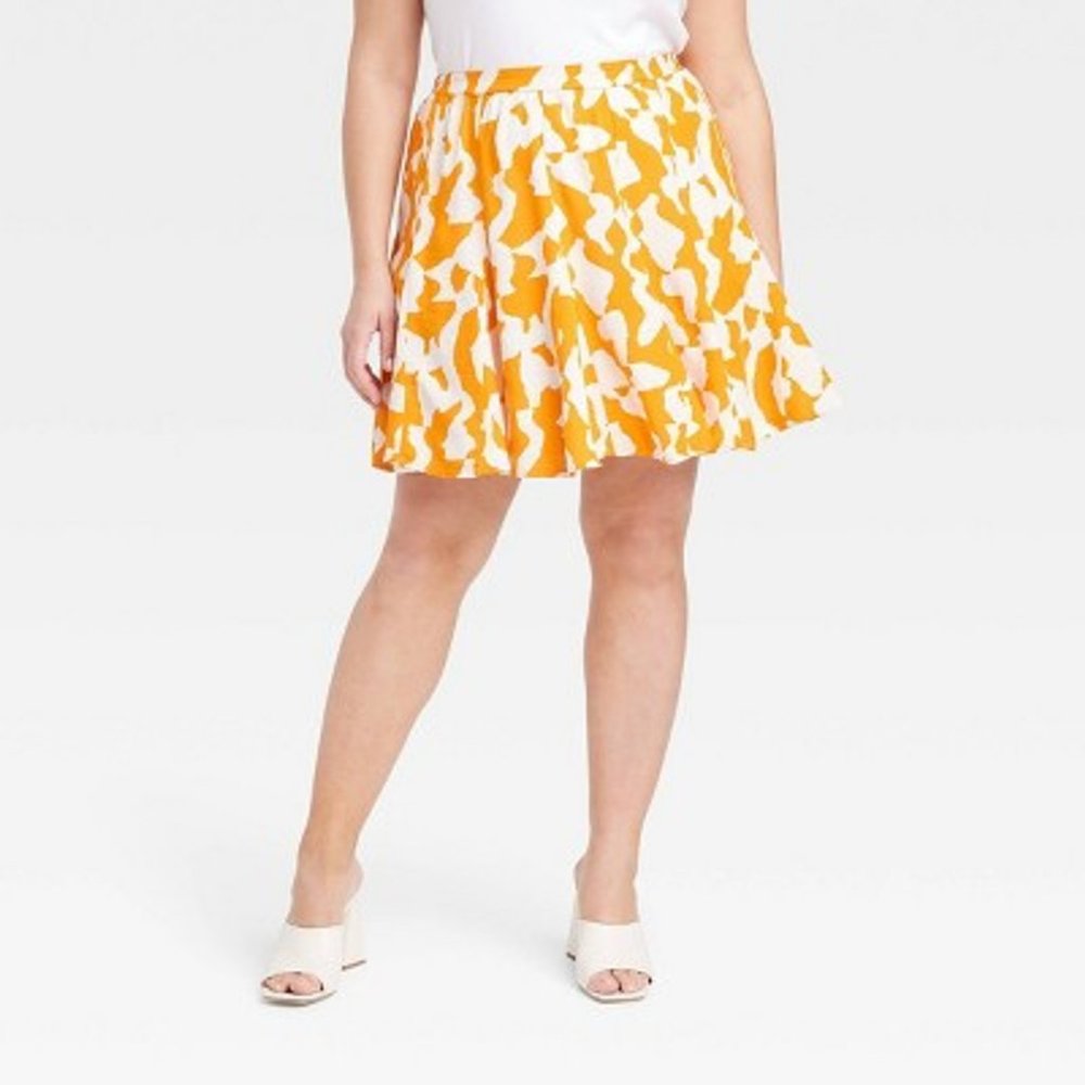 Plus Abstract A-Line Mini Skirt - Picture 3 of 3